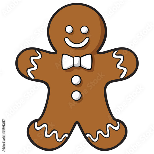 Gingerbread man silhouette vector,gingerbread man icon, gingerbread man silhouette vector illustration, Festive Gingerbread Cookie Silhouette