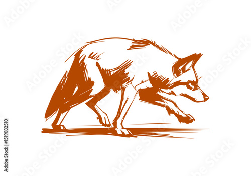 Dingo hand drawn sketch vector illustration