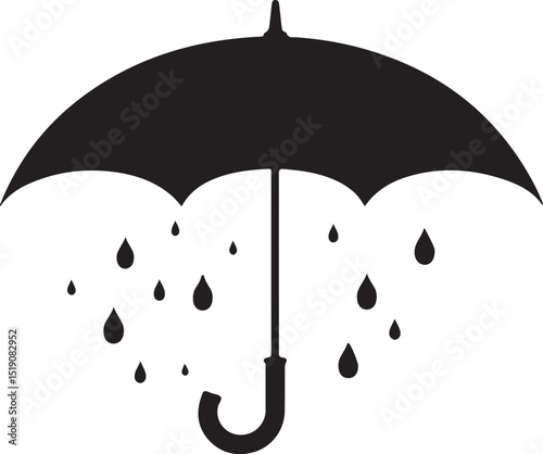 umbrella with rain drops