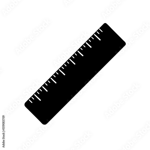 Math Black Measuring Tool Symbol on a White Background