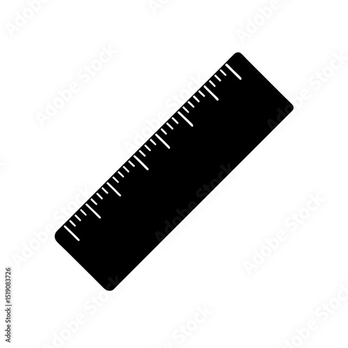Simple Black Measurement Tool on White Isolated Graphic