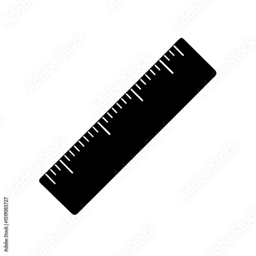 School Black Measurement Device Outline on White Background Vector