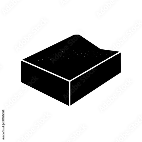 Elementary Black Sandpit Outline on White Background Vector