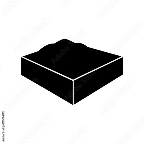 Recreation Black Sandpit Symbol on White Isolated Graphic