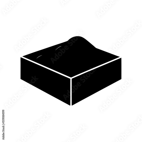 Fun Black Sand Pit Shape on White Background Vector