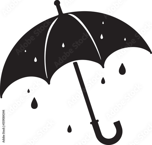 umbrella with rain drops