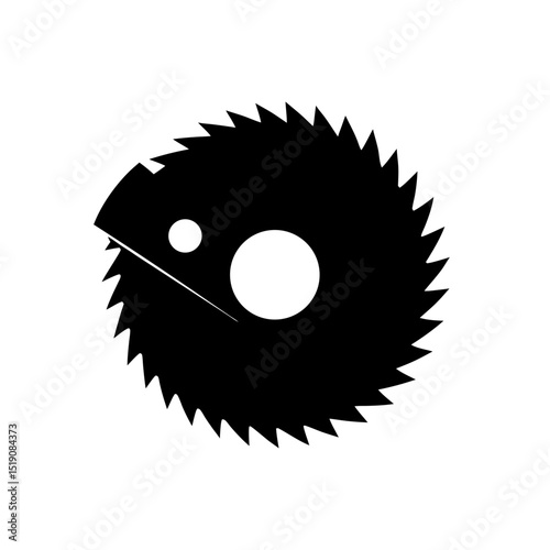 DIY Black Hand Saw Outline on White Isolated Design