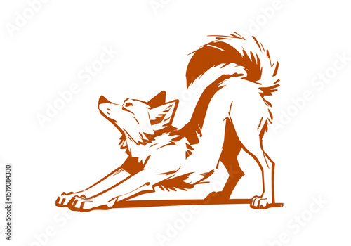 Dingo hand drawn sketch vector illustration