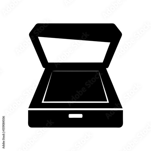 Digital Black Image Reader on White Backdrop
