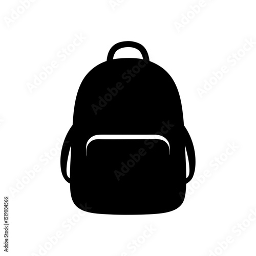 Learning Black Satchel Outline on White Background Vector