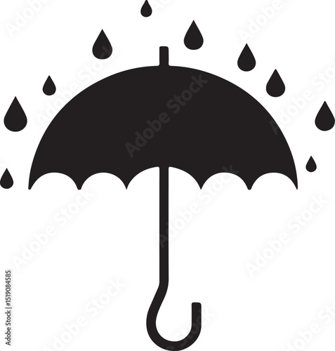 umbrella with rain drops