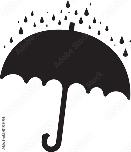 umbrella with rain drops
