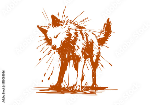 Dingo hand drawn sketch vector illustration