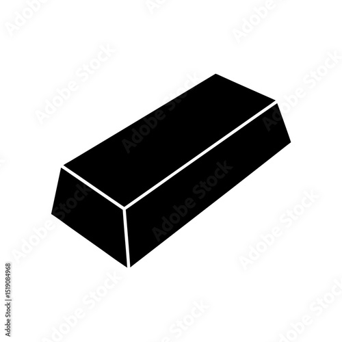 Simple Black Gold Bullion Outline on White Isolated Graphic