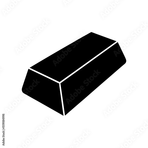 Minimal Black Gold Bar Silhouette Vector Clip Art Illustration