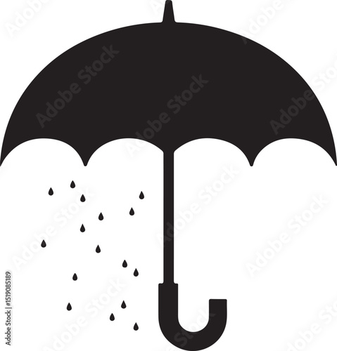 umbrella with rain drops