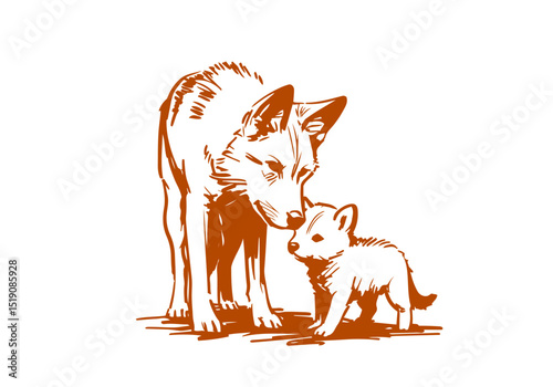 Dingo hand drawn sketch vector illustration