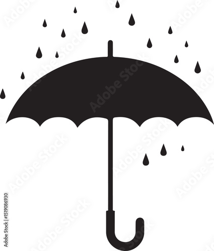 umbrella with rain drops
