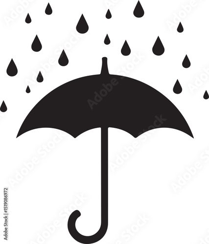 umbrella with rain drops