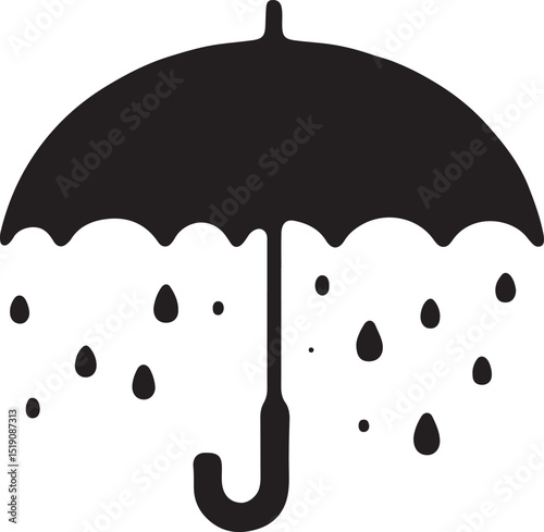umbrella with rain drops