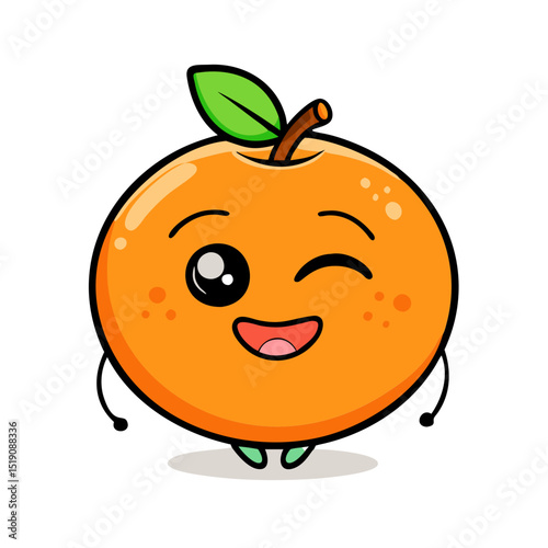 Happy orange fruit vector illustration isolated background 