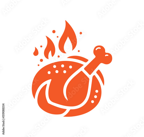 Colorful Rooster Icon – Farmyard Pride and Power