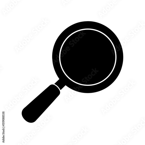 Find Black Discovery Tool Symbol on White Isolated Graphic