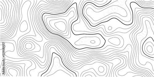 Topographic map background geographic line map with elevation assignments. Modern design with White background with topographic wavy pattern design.