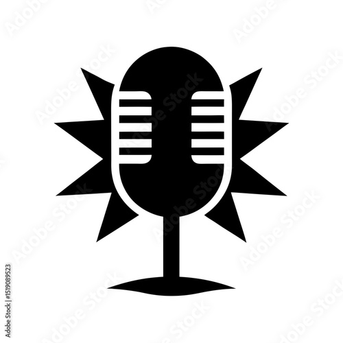 Interview Black Audio Input on White Isolated Design