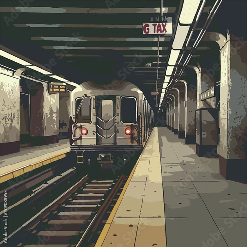 tunnel, illustration, subway, picture, people, railroad, art, station, line, image, train, drawing, sketch, writer, graffiti, metro, underground, print, dungeon, lantern, illegal, vandal, black, 