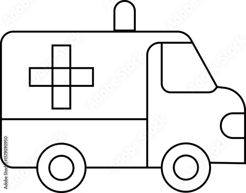 Flashing ambulance car vector icon. Emergency survive van sign, ambulance service icons, Silhouette medicine van, care medic support. Rescue symbol and emergency medical template design elements