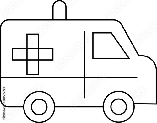 Flashing ambulance car vector icon. Emergency survive van sign, ambulance service icons, Silhouette medicine van, care medic support. Rescue symbol and emergency medical template design elements