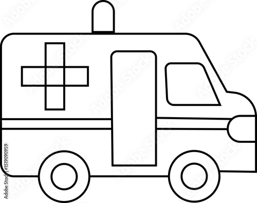 Flashing ambulance car vector icon. Emergency survive van sign, ambulance service icons, Silhouette medicine van, care medic support. Rescue symbol and emergency medical template design elements