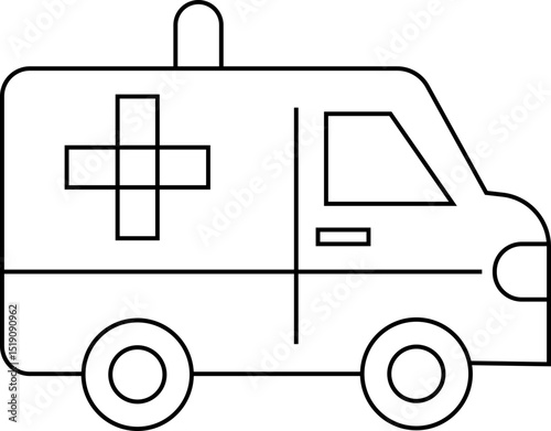 Flashing ambulance car vector icon. Emergency survive van sign, ambulance service icons, Silhouette medicine van, care medic support. Rescue symbol and emergency medical template design elements