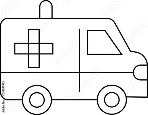 Flashing ambulance car vector icon. Emergency survive van sign, ambulance service icons, Silhouette medicine van, care medic support. Rescue symbol and emergency medical template design elements