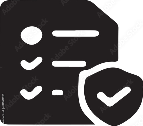 Insurance Document Icon  checklist, policy form, insurance verification, protection document, coverage list, claim 