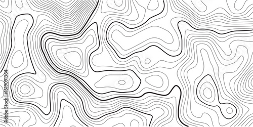Topographic map background geographic line map with elevation assignments. Modern design with White background with topographic wavy pattern design.
