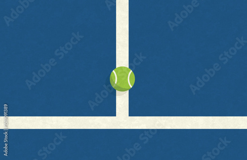 Tennis court with lines and ball for sport background