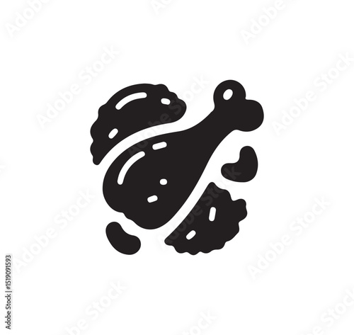 Minimalist Rooster Chicken Icon for Farm Branding