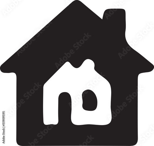 House Icon – home symbol, property, residence silhouette, building graphic, household icon