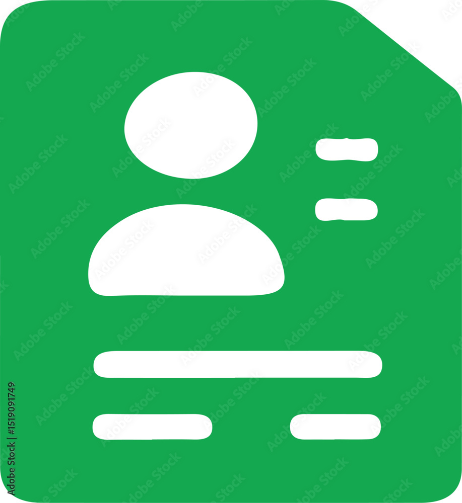 Fototapeta premium Resume Document Icon – personal profile file, user CV symbol, bio data sheet, identification form, application resume