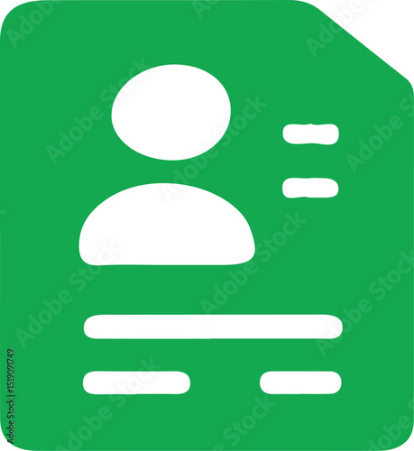 Resume Document Icon – personal profile file, user CV symbol, bio data sheet, identification form, application resume