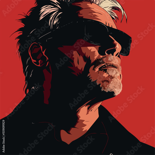 illustration, portrait, cartoon, vector, cute, elderly, male, person, senior, image, grandfather, retirement, happy, colorful, mustache, family, face, lifestyle, art, man, elder, isolated, love, 