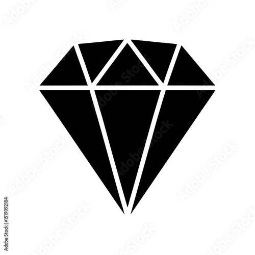 Simple Black Diamond Silhouette Vector Clip Art Illustration