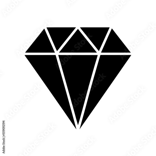 Geometric Black Diamond Silhouette Vector Clip Art Illustration