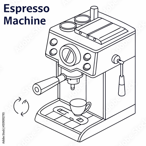 Espresso Machine Sketch – Technical Blueprint