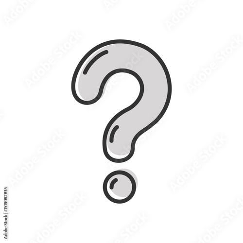 Outline question mark Icon isolated flat design.