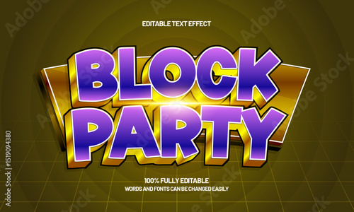 block party editable text effect with a game and kids text style