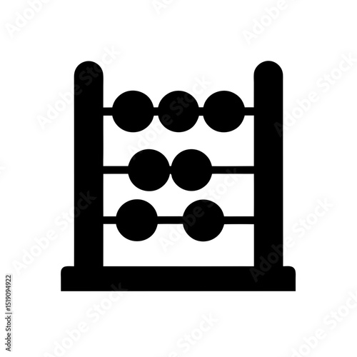 Numeric Black Abacus Outline Vector Image on White