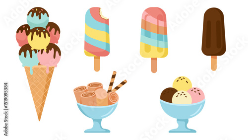 Colorful Ice Cream Treats: A Delightful Collection of Summer Desserts